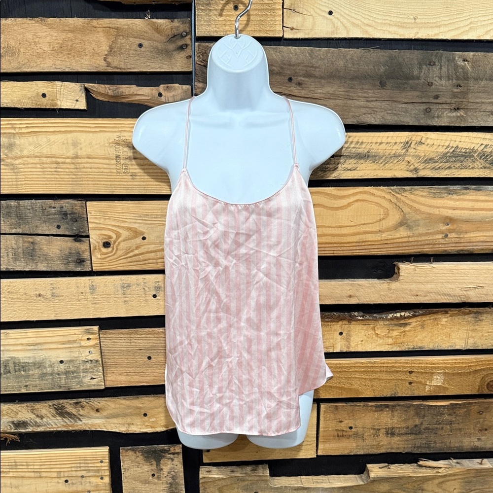 Victoria's Secret Y2K Silky Racerback Cami Tank Top
Pink Striped Size Medium